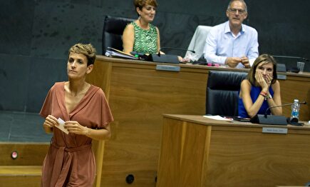 María Chivite en la primera sesión del pleno de investidura |  EFE