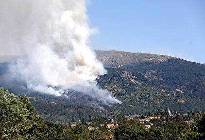 Un incendio afecta a una zona de pinares próxima al Real Sitio de San Ildefonso-La Granja. |  EFE