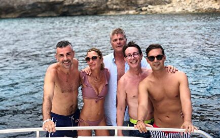 S. Vila, Barragán, J. Sendagorta, el periodista Carlos P. Gimeno y J. Luque |  Archivo