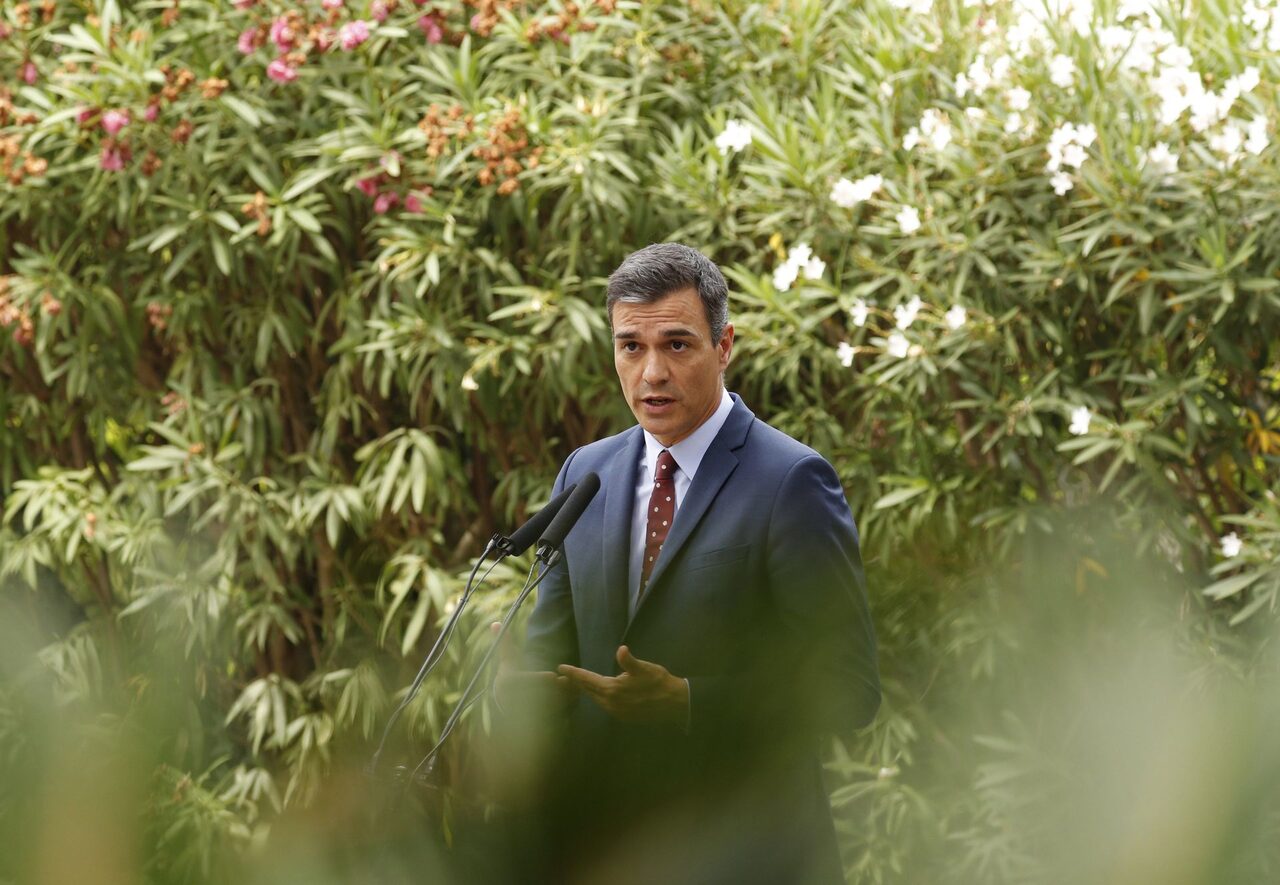 Pedro Sánchez durante su comparecencia |  EFE