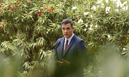 Pedro Sánchez durante su comparecencia |  EFE