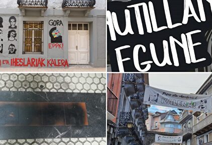 Pancartas, pintadas y placas atacadas. |  Covite/AVT/LD