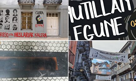 Pancartas, pintadas y placas atacadas. |  Covite/AVT/LD