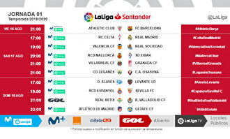 Así queda configurada la primera jornada de Liga tras los cambios. |  LaLiga