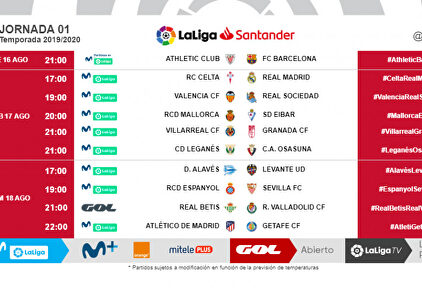 Así queda configurada la primera jornada de Liga tras los cambios. |  LaLiga