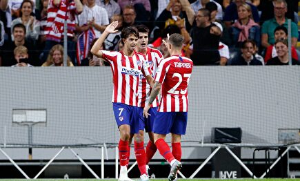 Joao Félix celebrando su primer gol ante la Juventus. |  Cordon Press
