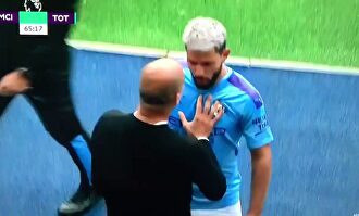 Tremenda bronca entre Pep Guardiola y el Kun Agüero en el pinchazo del City