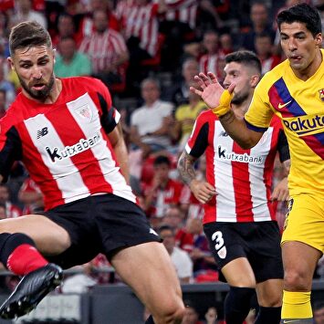 Luis Suárez durante el encuentro ante el Athletic | Efe