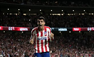 Morata celebra un gol con el Atlético de Madrid. | Archivo