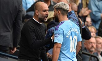 Guardiola en un partido del City. | EFE