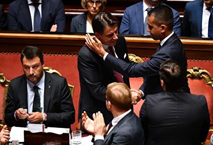 Salvini y Conte en el Senado italiano |  EFE