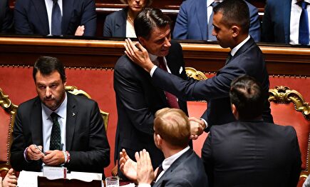 Salvini y Conte en el Senado italiano |  EFE