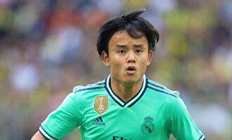 Takefusa Kubo, durante un partido con el Real Madrid en pretemporada. |  Cordon Press
