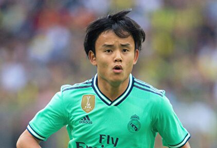 Takefusa Kubo, durante un partido con el Real Madrid en pretemporada. |  Cordon Press