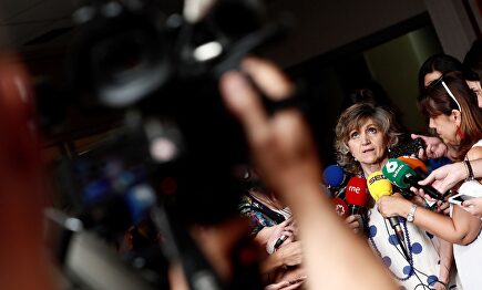 La ministra de Sanidad ante los medios |  EFE