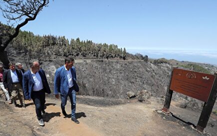 Pedro Sánchez en la zona del incendio |  EFE