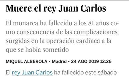 Una imagen de la efímera noticia circuló por las redes sociales |  Twitter