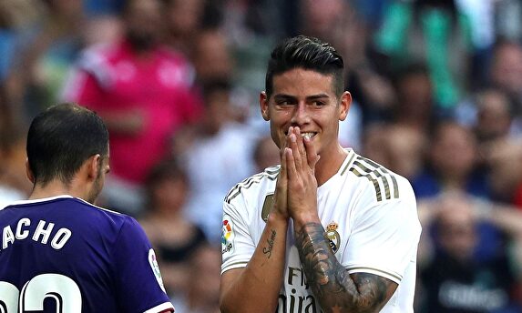 James, durante el partido del pasado sábado contra el Valladolid en el Bernabéu. |  EFE