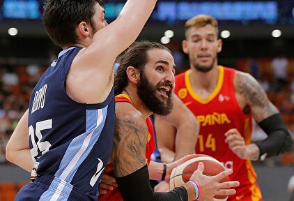 Ricky Rubio, en acción durante el partido ante Argentina. |  EFE