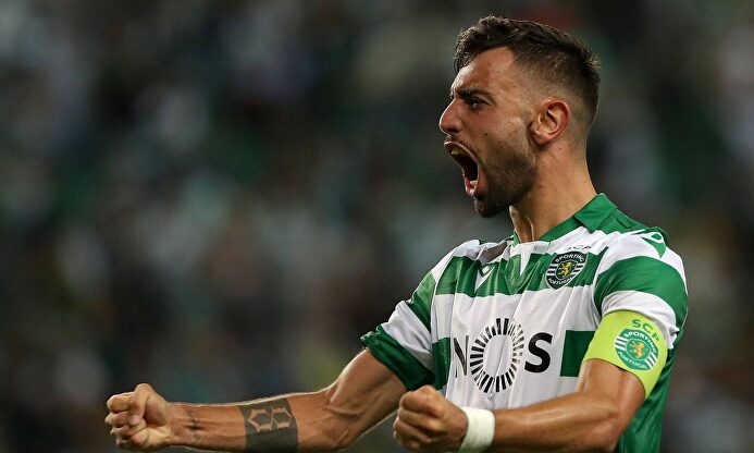Bruno Fernandes celebra un gol con el Sporting de Portugal. |  Cordon Press