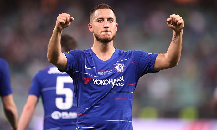 Hazard celebra la Europa League ganado con el Chelsea |  Europa Press