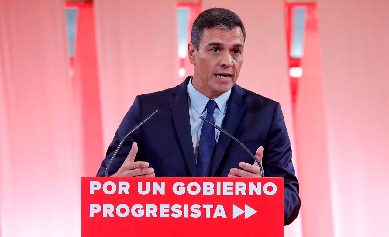 Pedro Sánchez, durante la presentación de las 370 medidas. |  EFE