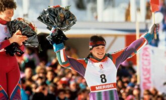 Blanca Fernádez Ochoa, celebrando su histórico 'bronce' |  EFE