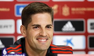 Robert Moreno, en rueda de prensa con la selección española. |  EFE