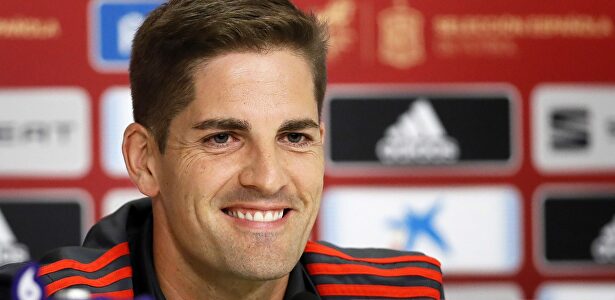 Robert Moreno, en rueda de prensa con la selección española. |  EFE