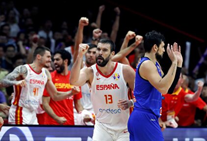 Marc Gasol celebrando la victoria ante Italia. |  EFE