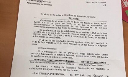 El nombramiento difundido por Ciudadanos Móstoles |  @Mostoles_Cs_