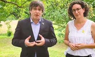 Puigdemont y Rovira, juntos en el vídeo |  @Twitter ANC
