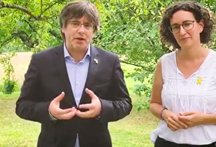 Puigdemont y Rovira, juntos en el vídeo |  @Twitter ANC