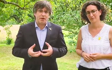 Llamamiento de Puigdemont y Rovira para ir a la Diada