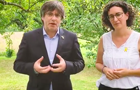 Llamamiento de Puigdemont y Rovira para ir a la Diada