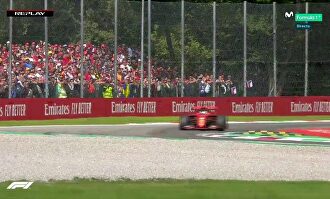 Vettel vuelve a liarla: trompo, retorno temerario y sanción ante los tifosi