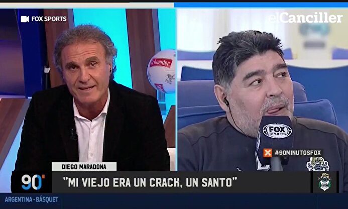 Un excompañero de Maradona le pregunta en directo si se ha puesto botox en la cara
