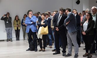 El expresidente catalán Carles Puigdemont durante el acto de la Diada celebrado este jueves en Bruselas (Bélgica). |  EFE