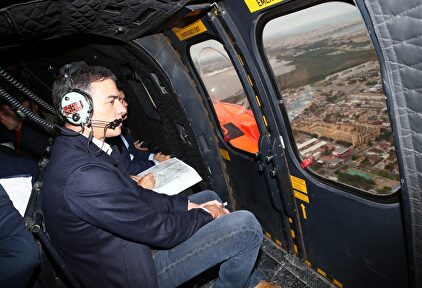 Pedro Sánchez este sábado desde el helicóptero. |  Twitter