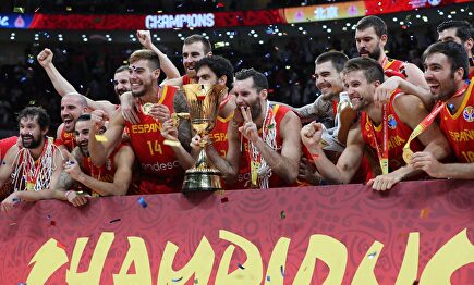 La selección celebrando su victoria en el campeonato del mundo. |  Cordon Press