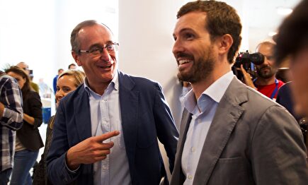 Pablo Casado y Alfonso Alonso este sábado. |  EFE