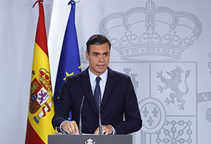 Pedro Sánchez, durante su comparecencia en La Moncloa. |  EFE