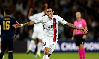 Di María celebra uno de sus dos goles al Real Madrid. |  EFE