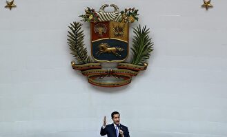 Juan Guaidó, en el Parlamento. |  EFE
