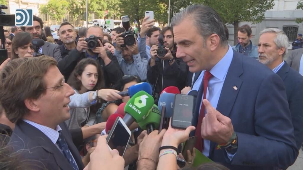 Momento de la discusión entre Almeida y Ortega Smith |  Imagen TV