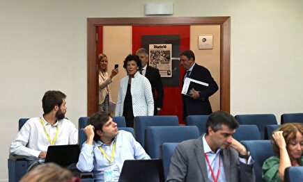 Celaá, Marlaska y Planas llegando a la rueda de prensa |  EFE