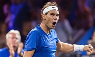 Rafa Nadal, durante la Laver Cup en Ginebra. | EFE