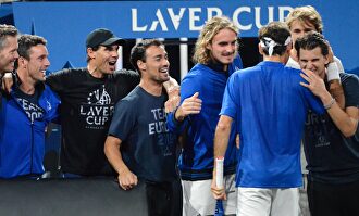 Los jugadores del equipo europeo celebran la victoria en la Laver Cup. |  Cordon Press