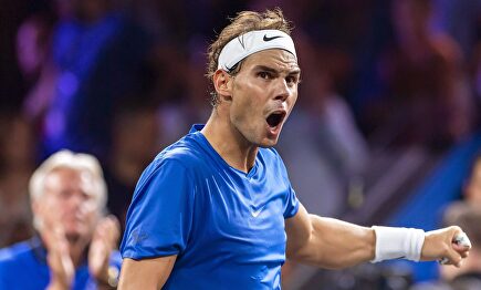 Rafa Nadal, durante la Laver Cup en Ginebra. |  EFE