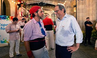 Torra, este domingo en la Diada Castellera Histórica. |  EFE